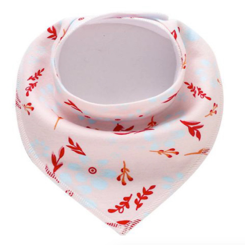 SET 1 Girls 5 Baby Bibs Bandana Handkerchief for Infant Drooling Teething Super Absorbent Bibs Age 0-24M